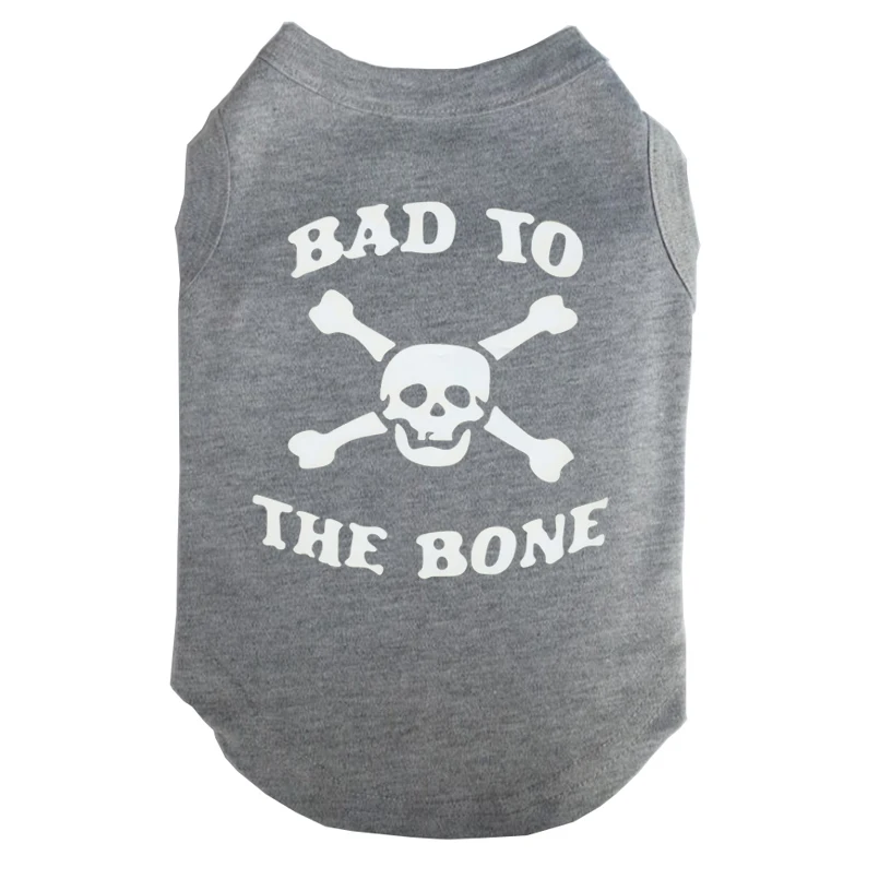 Футболка с принтом BAD TO THE BONE одежда для щенков футболка из полиэстера топ на