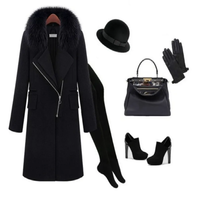 

New arrival woman coat, good quality female wool/cashmere overcoat,XXXL large size clothes,free shipping wool overcoat
