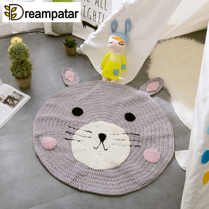 Скандинавские ручные картонные спальни милые животные Коврики для пола Детские спальные покрывала ковровое покрытие шерстяные одеяла украшение окна отсека BD27B