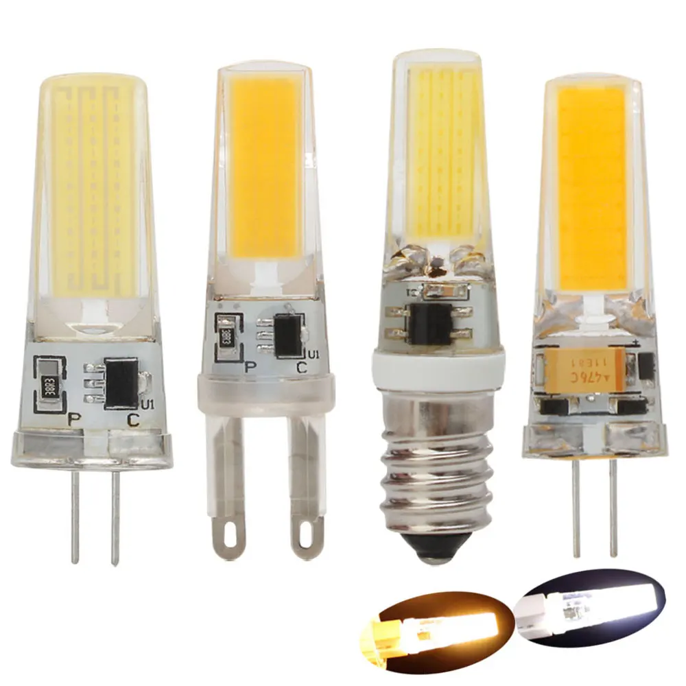 

10Pcs/Lot LED G4 G9 Lamp Bulb Dimmable AC DC 12V 220V E14 7W COB SMD LED Lighting Lights replace Halogen Spotlight Chandelier