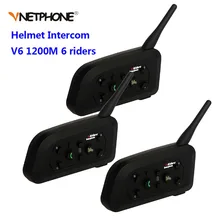 Bluetooth Интерком Vnetphone V6 для мотоциклетного шлема 1200 м 3 шт.|Наушники