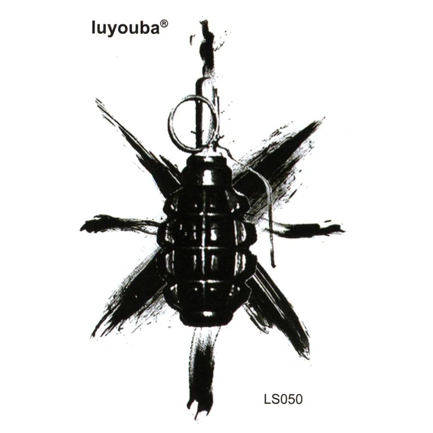 

Grenade Waterproof Temporary Tattoos Men Beauty harajuku Tattoos designs tatoo stickers pesca flash tattoo fake tatoo sticker