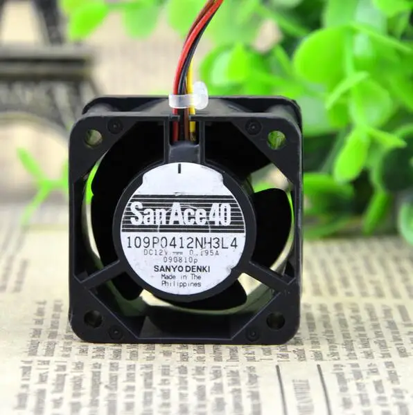 

Original genuine SANYO 12V 0.195A 40*40*28 4CM 109P0412NH3L4 waterproof fan