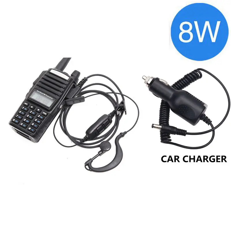 black car charger Baofeng UV-82 Plus 8 Вт 10 км Большая дальность мощная портативная рация CB vhf/uhf двухстороннее радио Amador 8 Вт UV82 Plus - Цвет: black car charger