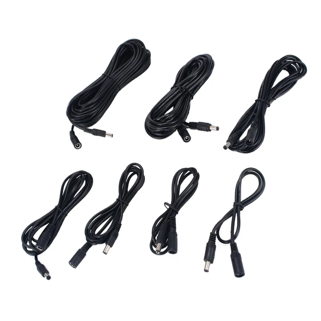 12V DC Power Cable Extension Cord 0.5M-10M Extension Cable Male/female 5.5mmx2.1m m Cable for Electrical Equipments Supplies