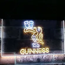 Прекрасный день пиво Guinness Тукан Бар Декор двойной цвет Led неоновый светильник вывески st6-a2121