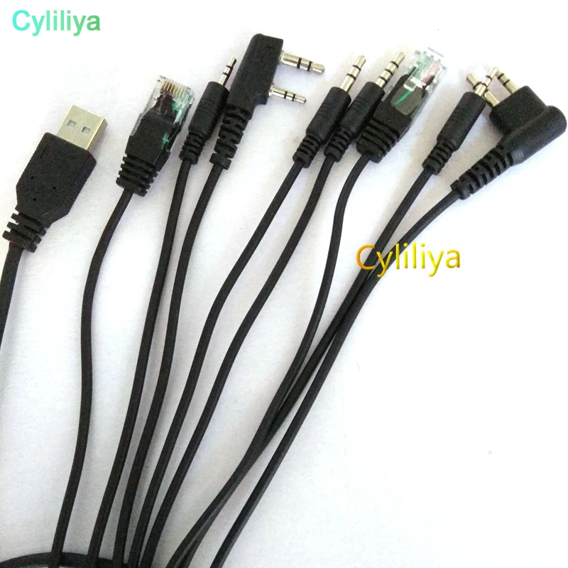 Dhl ИЛИ ems 100 шт. 2018 Новый 8 в 1 USB Программируемый кабель для kenwood baofeng motorola yaesu icom Handy