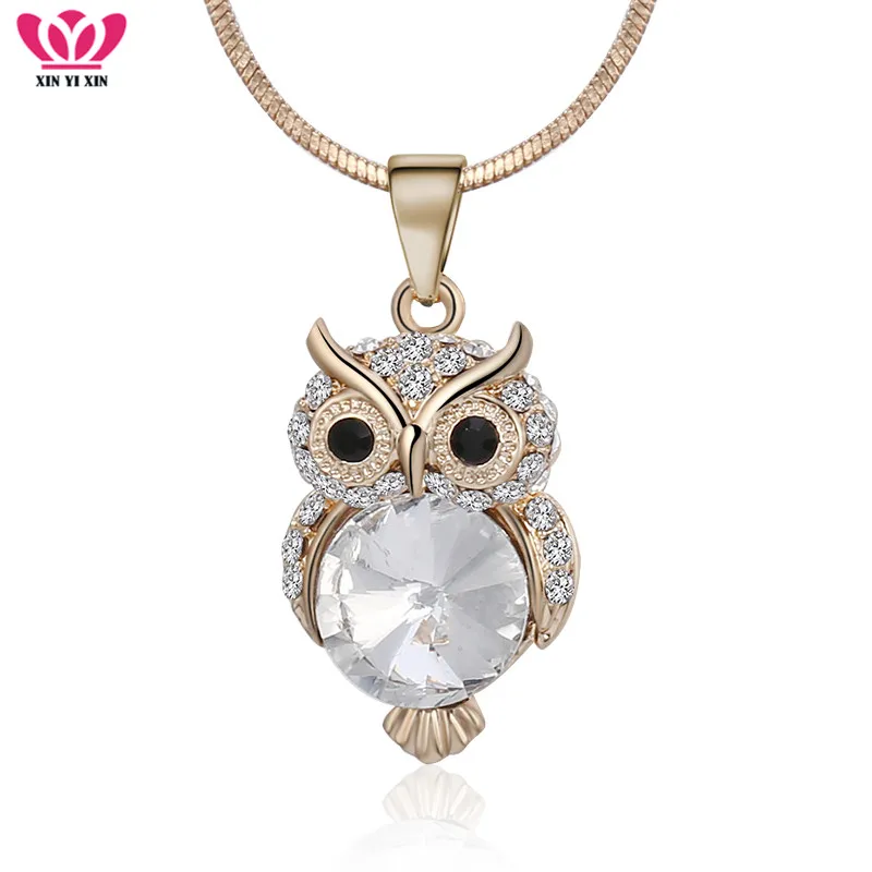 

Small Owl Choker Necklace for Women Crystal Animal Pendant Necklace Gold Silver Color Choker Jewelry Dropshipping 2019 Wholesale