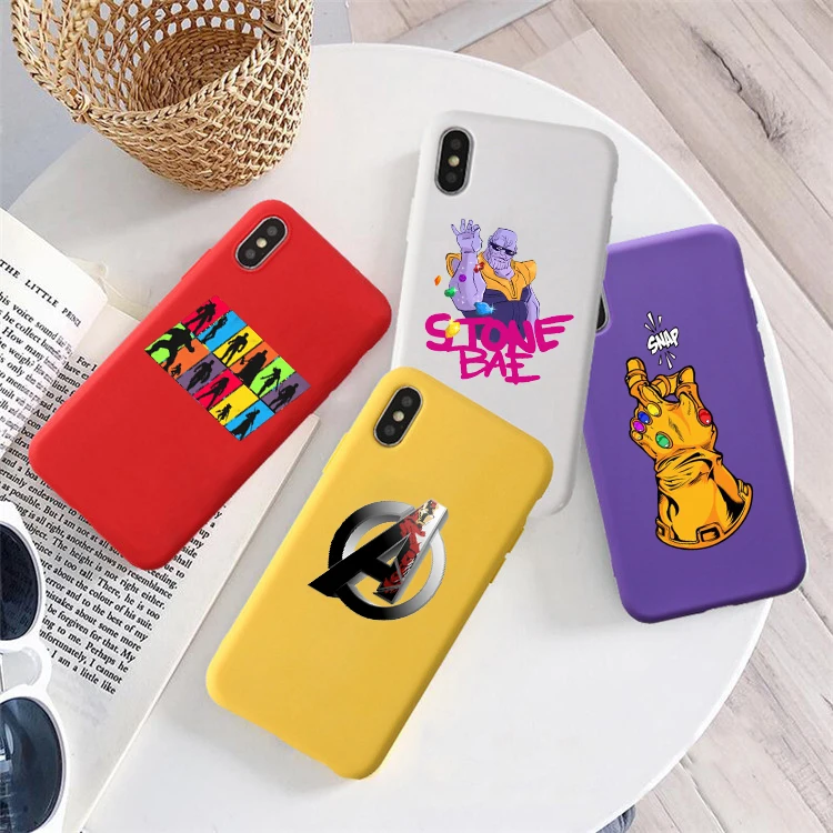 

Avengers 4 Endgame MCU 2019 film Colored soft silicone Phone Case Soft Silicone For iPhone 6 6s 7 8 Plus X XR XS MAX