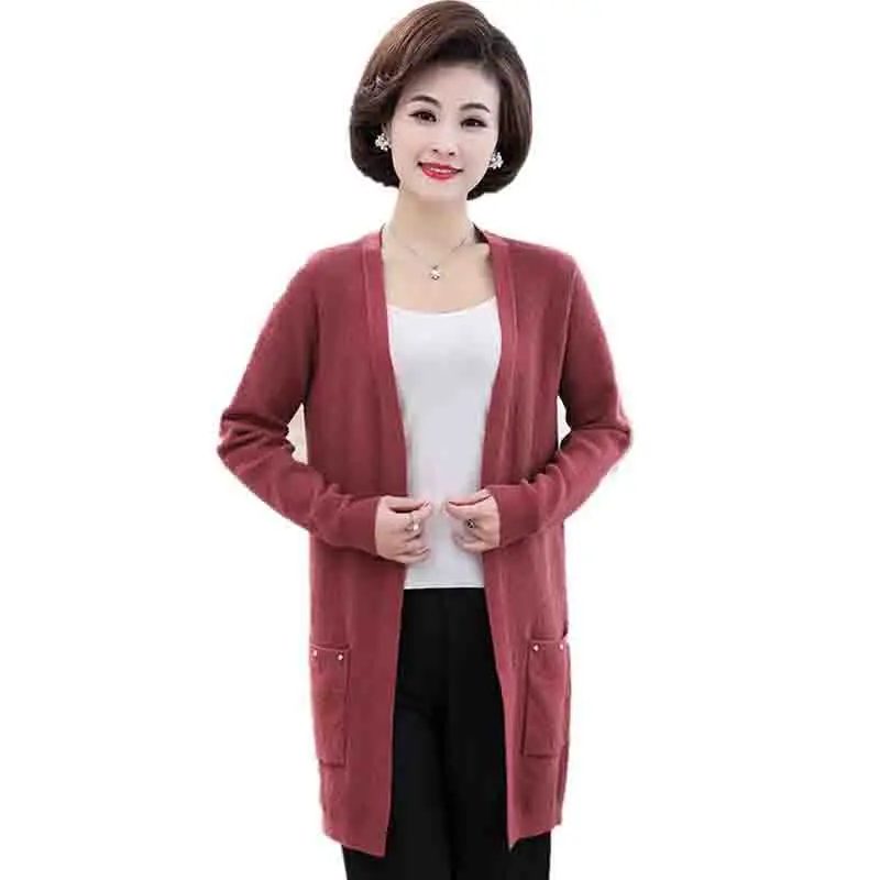 Best Price Middle-aged Women Cardigans Sweater 2019 Spring autumn Casual Solid Long Knitted Cardigan Long sleeve Plus size Sweater Coat Best Price Middle-aged Women Cardigans Sweater 2019 Spring autumn Casual Solid Long Knitted Cardigan Long sleeve Plus size Sweater Coat