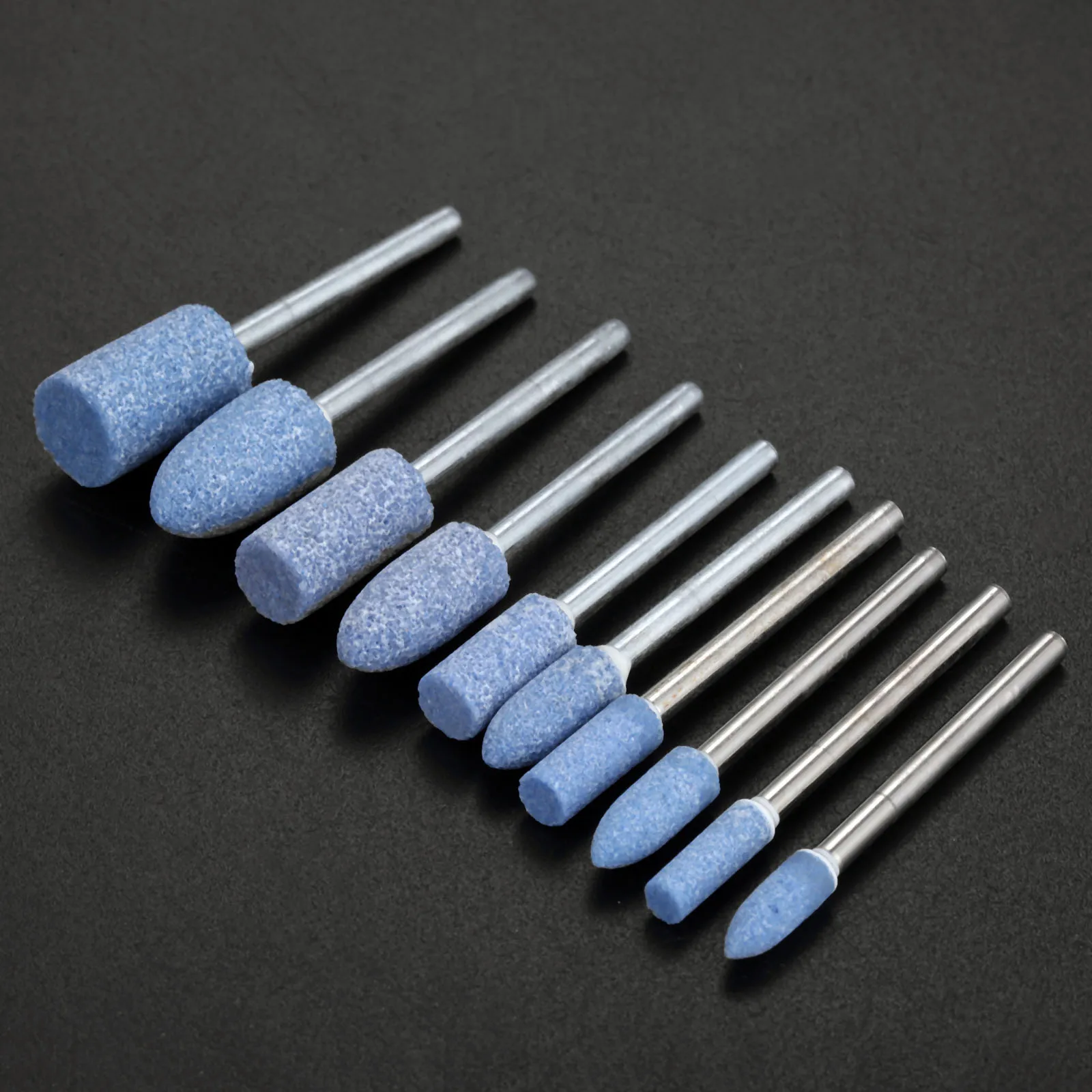 100Pcs Rubber Mounted Point Grinding Head Wheel For Mould Finish Polish Dremel Die Grinder Rotary Tools 3mm Shank Blue 100Pcs Rubber Mounted Point Grinding Head Wheel For Mould Finish Polish Dremel Die Grinder Rotary Tools 3mm Shank Blue