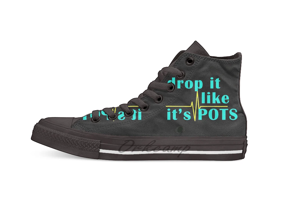 

Drop It Like It's POTS Unisex High Top Canvas flat Casual Custom shoes Drop Shipping