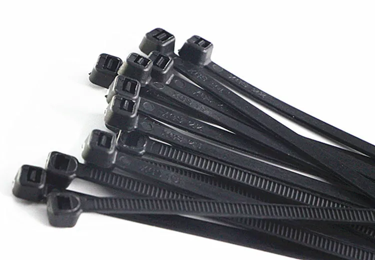100 шт 8*250 мм белый черный нейлон 66 Сеть Электрический провод веревка застежка-молния самофиксирующийся Пластиковый кабель галстук(7,6 мм ширина