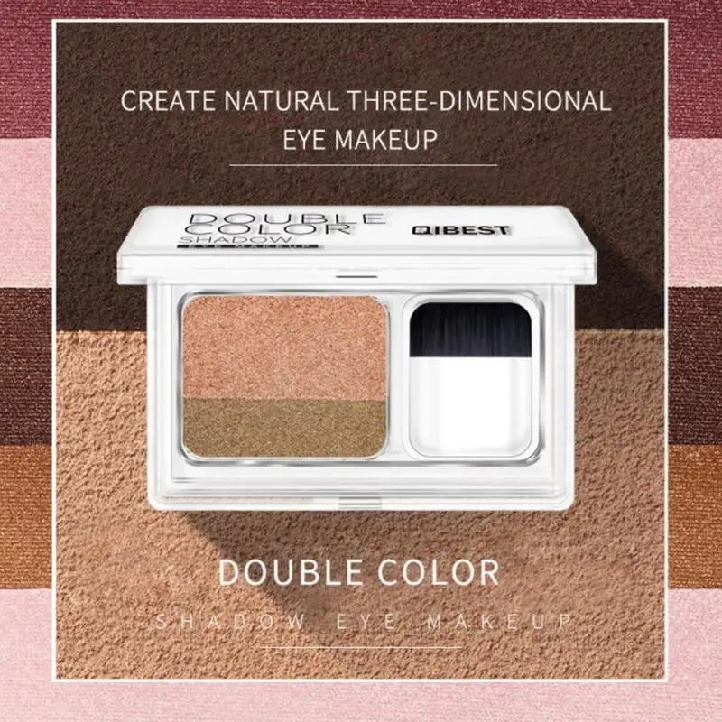 Magazine Lazy Eyeshadow Stamp Eye Shadow Double color Shimmer Palette водонепроницаемый стойкий натуральный макияж для глаз телесного цвета