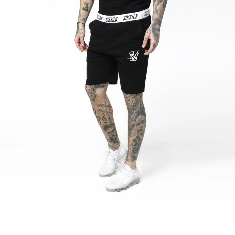 

Summer Men's Brand Cotton Shorts High Quality Sik Embroidered Silk Fitness Bodybuilding Shorts Casual Sports Training Men Shorts