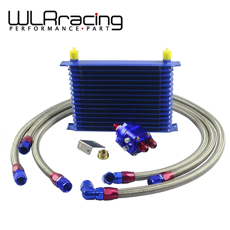 WLR RACING-Универсальный Масляный охладитель комплект 15 ряд 10AN алюминиевый двигатель трансмиссия масляный охладитель комплект перемещения