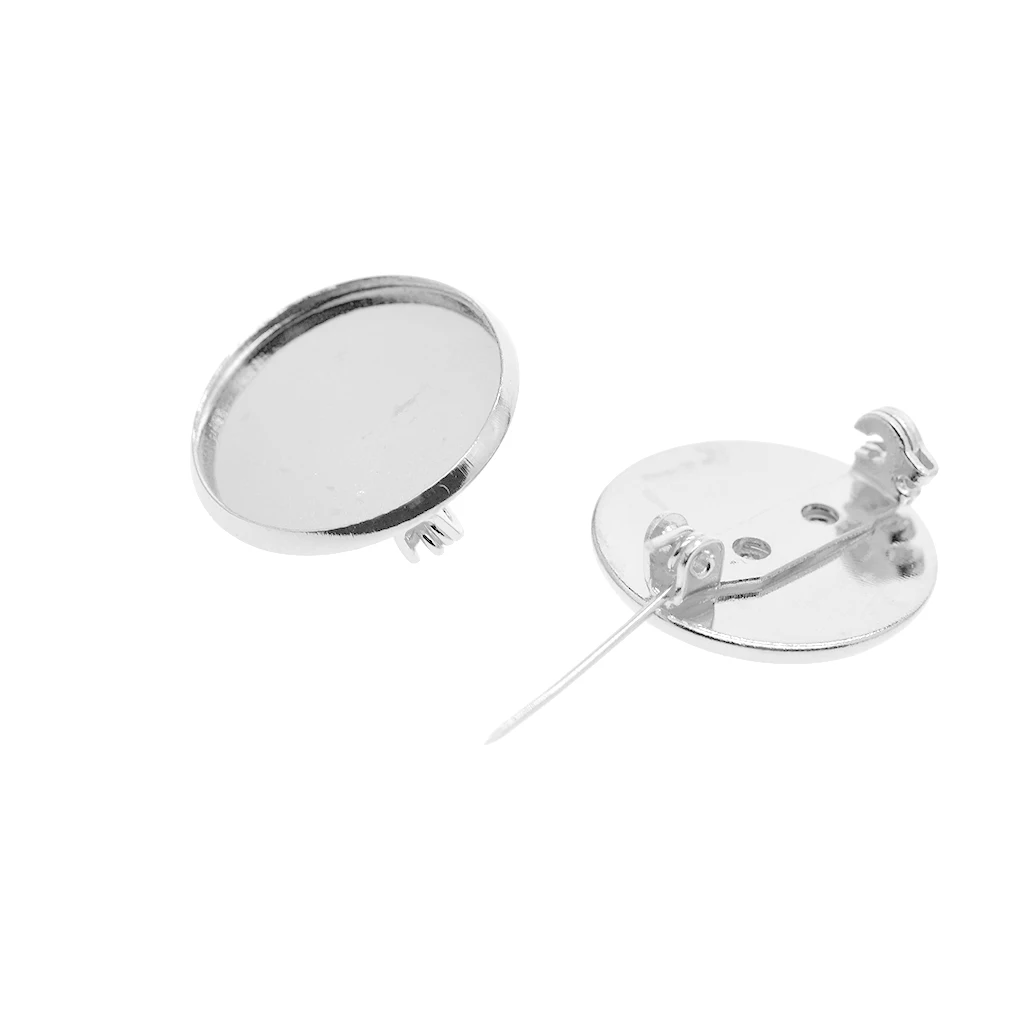20mm Basic Brooch Base Craft Making Pin Back Parts Badge Button Breastpin Supplies 10 Pieces