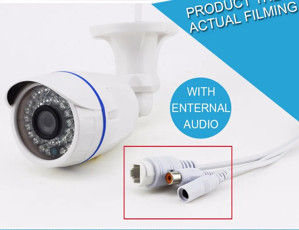 9XQ-1.0MP 2MP Bullet Camera 720P 1080P Outdoor POE IP Camera HD Security Waterproof Night Vision External Audio CCTV Camera ONVIF