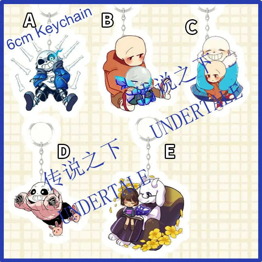 

Acrylic Keychain Strap Game Undertale Sans Frisk Toriel Papyrus Keyring 6cm