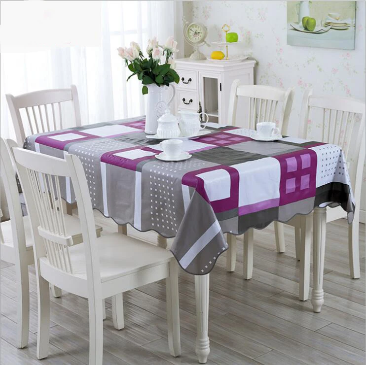 High Quality Purple PVC Table Cloth Plastic Waterproof Oil Dining