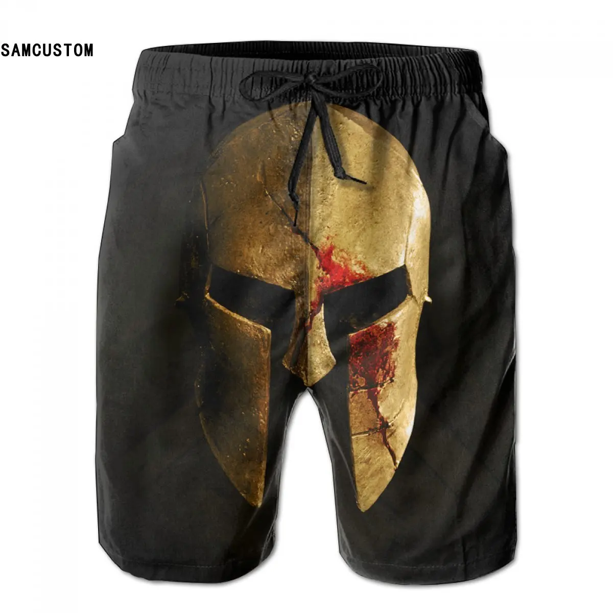 

SAMCUSTOM mens perspiration quick dry ultra-light breathable Personalized creative 3D printing spartan beach shorts