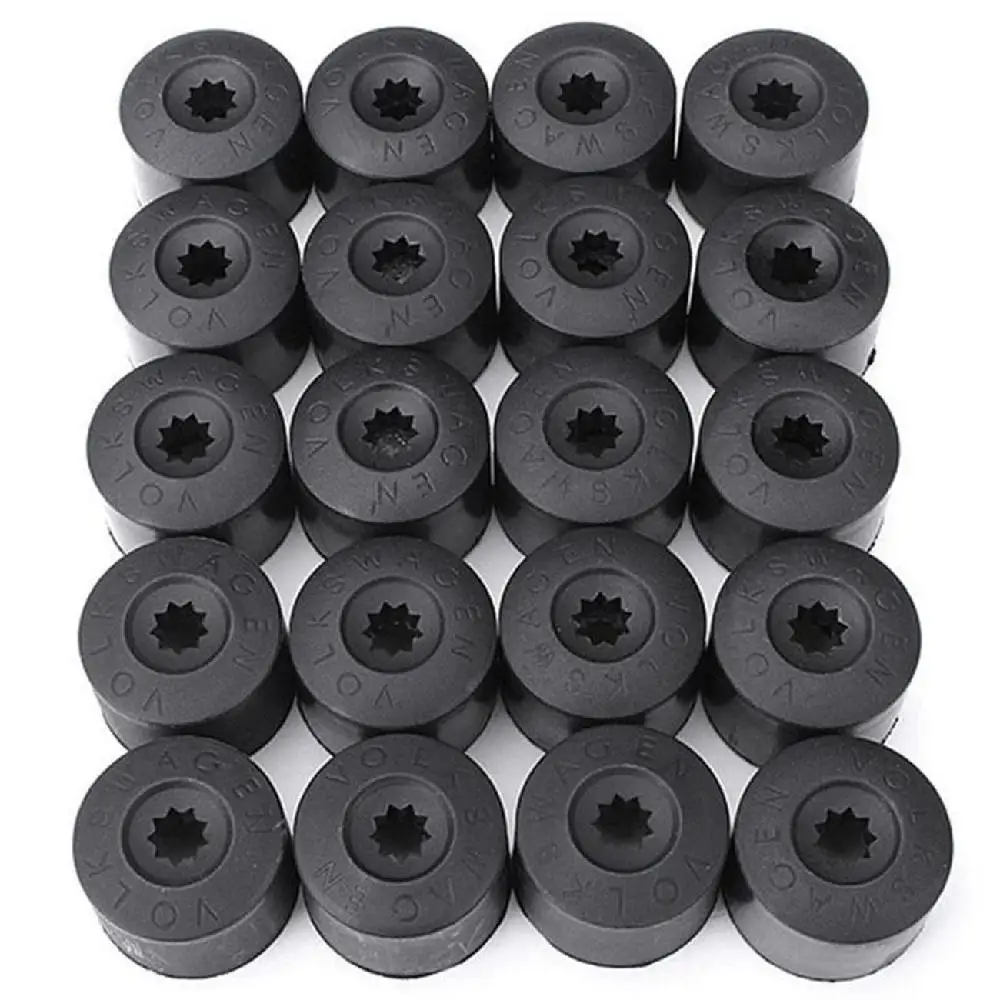 

Partol 20Pcs Black Tire Wheel Screw Bolts Protection Nut Caps Car Tyre Wheel Dust Covers For VW Volkswagen Series Cars Universal