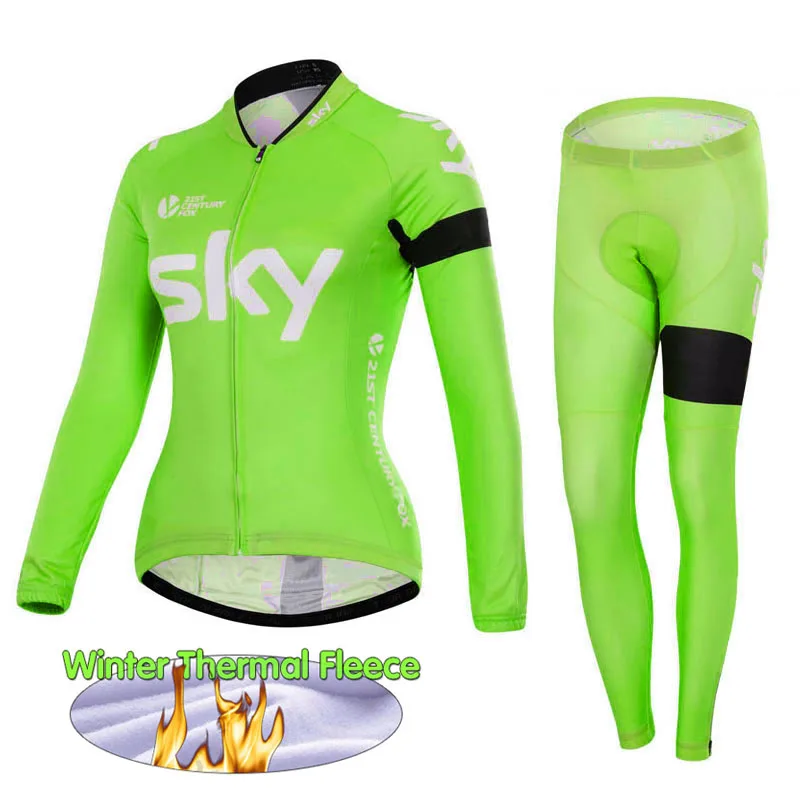 

2019 Thermal Fleece Winter Cycling Jersey Set Women Cycling Clothing Suit Maillot Bike Wear Bicycle Clothing Ropa Ciclismo Mujer