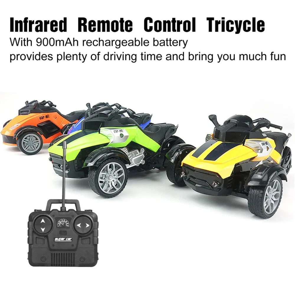 

1/14 4CH Infrared Remote Control RC Car High-speed Racing 3 Wheeled ATV Ready-to-Run Motorcycle Tricycle Off-Road Vehicle Toy