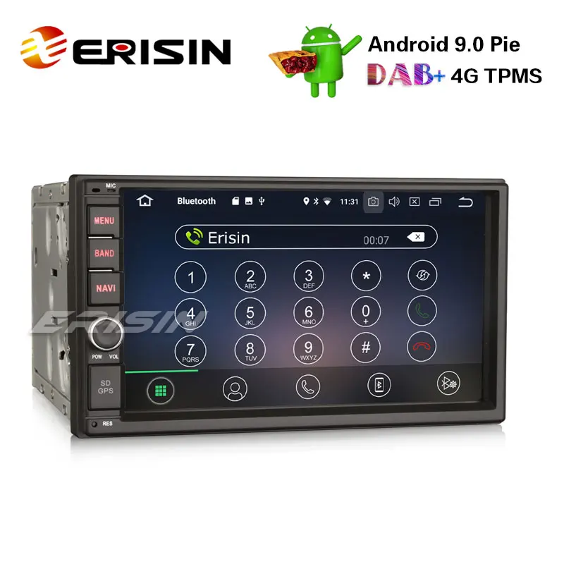 Erisin ES4970U " двойной Din DAB+ Android 9,0 Авторадио gps WiFi DVB-T2 OBDII Bluetooth Navi 4G RDS