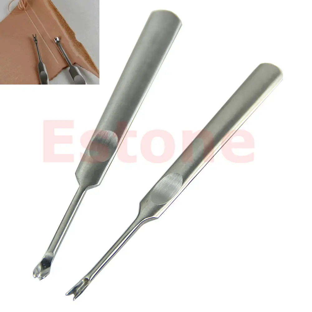 

2pcs Leather Craft Tool Kit Stitching U+V Shaped Groover Skiving Edge Beveler