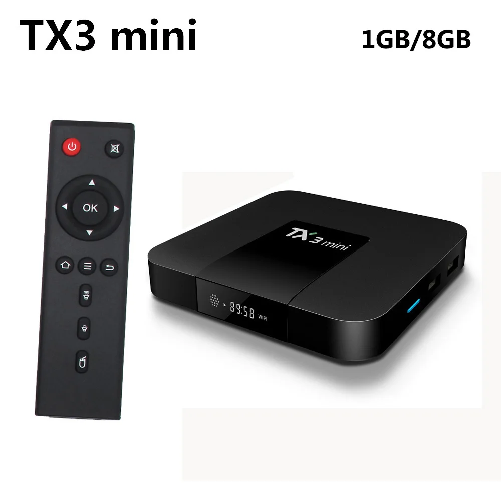 TX3 Мини ТВ коробка Android 7,1 2 ГБ DDR3 16 Гб EMMC Amlogic S905W четырехъядерный Android tv Box с светодиодный дисплей 4K HD Smart set top Box - Цвет: only 1GB 8GB TV box