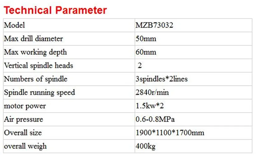 MZ73032 вертикальная двойная подкладка шарнирный сверлильный станок Максимальная отверстие диаметром 50 мм 0,6-0.8MPa давление воздуха, сверлильный станок 380 В