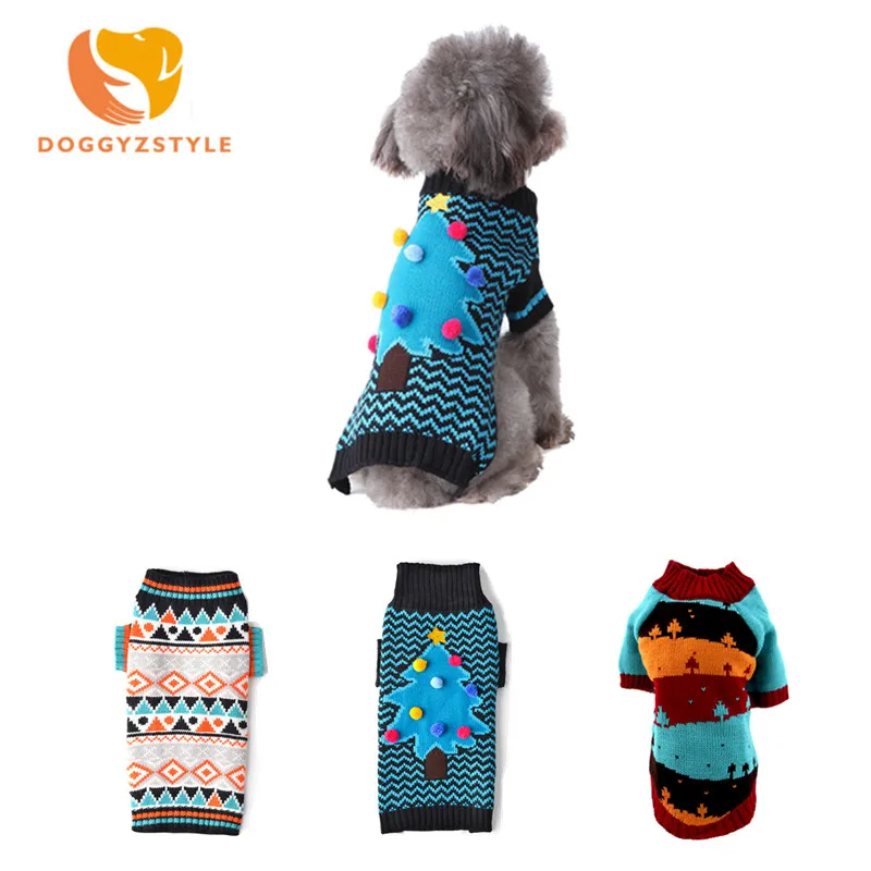 DOGGYZSTYLE Christmas Winter Dog Clothes Soft Knitting Dog Pets Vest Sweater For Medium Large ...