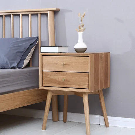 

Nightstands Bedroom Furniture white oak solid wood bedroom bedside tables night stand mesitas de noche two drawers side table