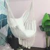 Hanging Rope Hammock Chair Porch Swing Seat, Large Hammock Net Chair Swing Cotton Rope Porch Chair for Indoor Garden Patio Porch 1