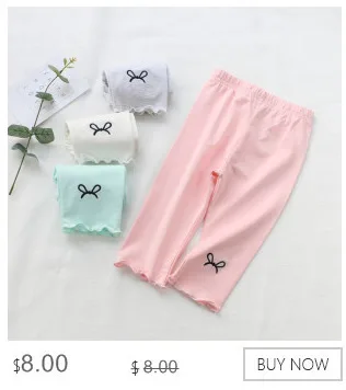Летние штаны для девочек, хлопковые Капри с вышивкой кролика, яркие цвета, легинсы длиной до колена для девочек, для малышей 3-7 лет