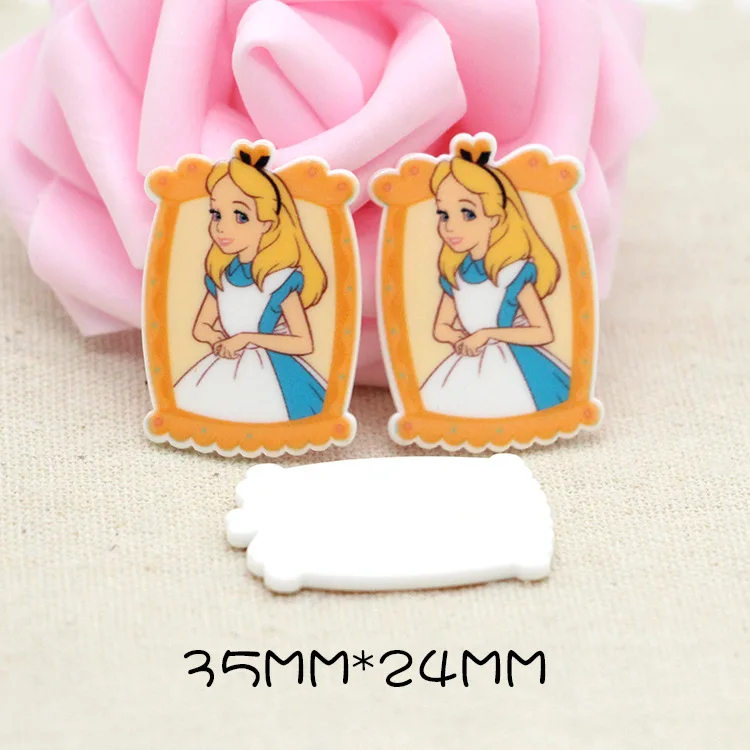 10pcs/lot flat back planar resin princess cartoon DIY resin cabochons accessories for diy mobile phone case headband - Цвет: Антикварный цинк