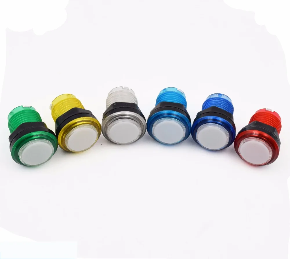 

32mm LED Light Lamp Arcade push button little Round Arcade Video Game Player Push Button+ microswitch+stents 5 color