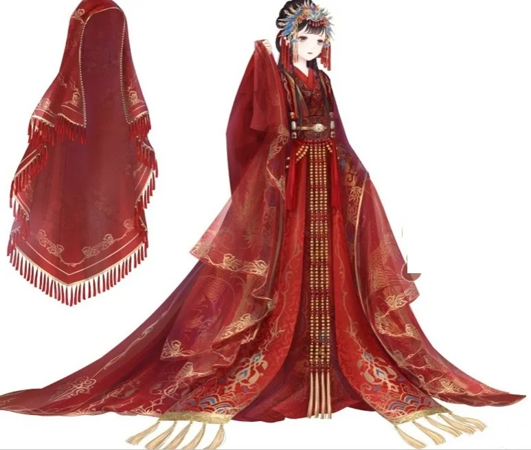 Yu Zi Cheng Shuo чудо Никки серии великолепный красный свадебный костюм ханьфу, косплей Традиционный китайский стиль костюм