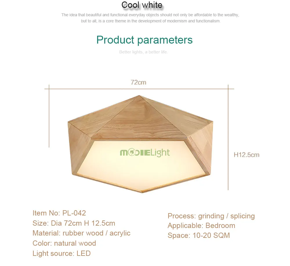 Mooielight Creative Wood Geometric LED Ceiling Lamps modern living room bedroom aisle ceiling light, Indoor Lighting Fixture