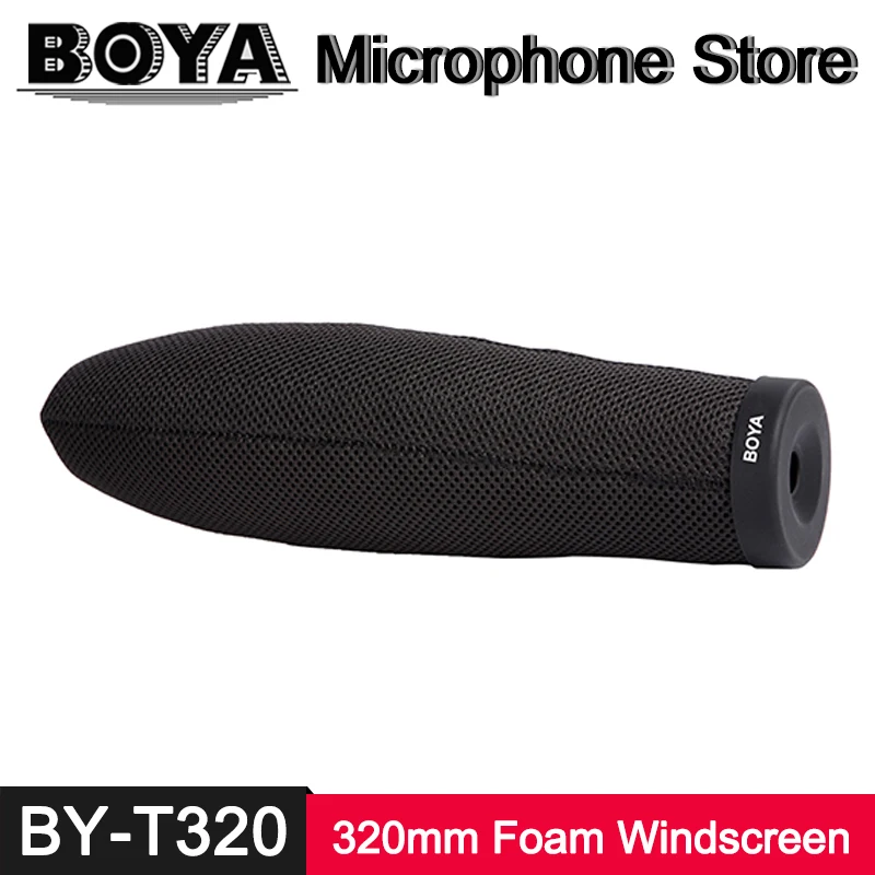 

BOYA BY-T320 Foam Windscreen 12.6" 320mm Inside Depth Acoustically Transparent Outdoor Cover for Shotgun Microphone Accessories