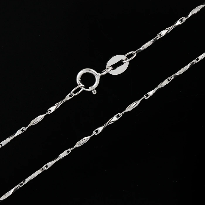 Windshow Real 925 Sterling Silver Slim Thin Link Chain Ingot Chain