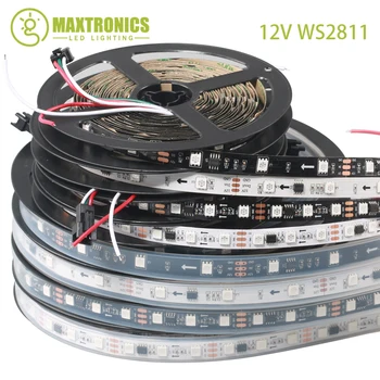 

DC12V 5M WS2811 LED pixel strip light Rgb Full color 5050 Led strip ribbon flexible Addressable Digital LED tape 1 Ic Control 3