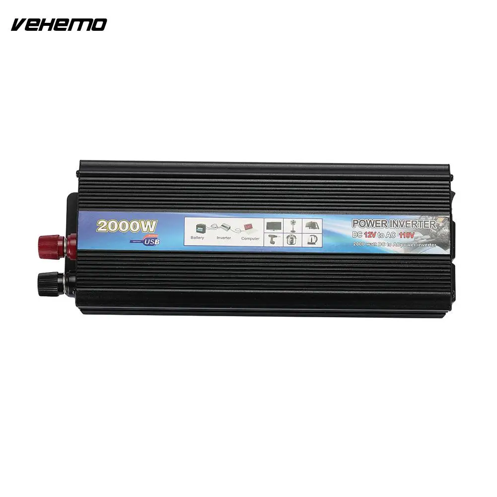 

Vehemo 2000W Car Auto Power Inverter Charger Output Socket DC12V to AC110V 2017