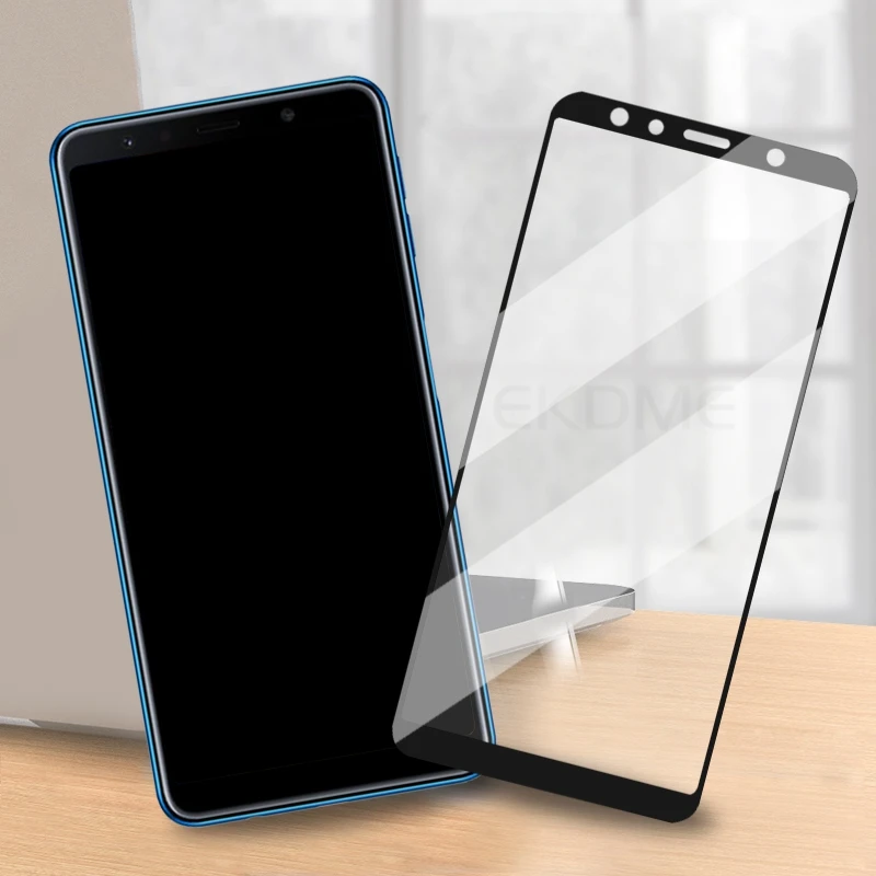 EKDME Full Cover Phone Glass For Samsung Galaxy A7 2018 Tempered Film A3 A5 2017 HD Clear Protective | Мобильные телефоны и