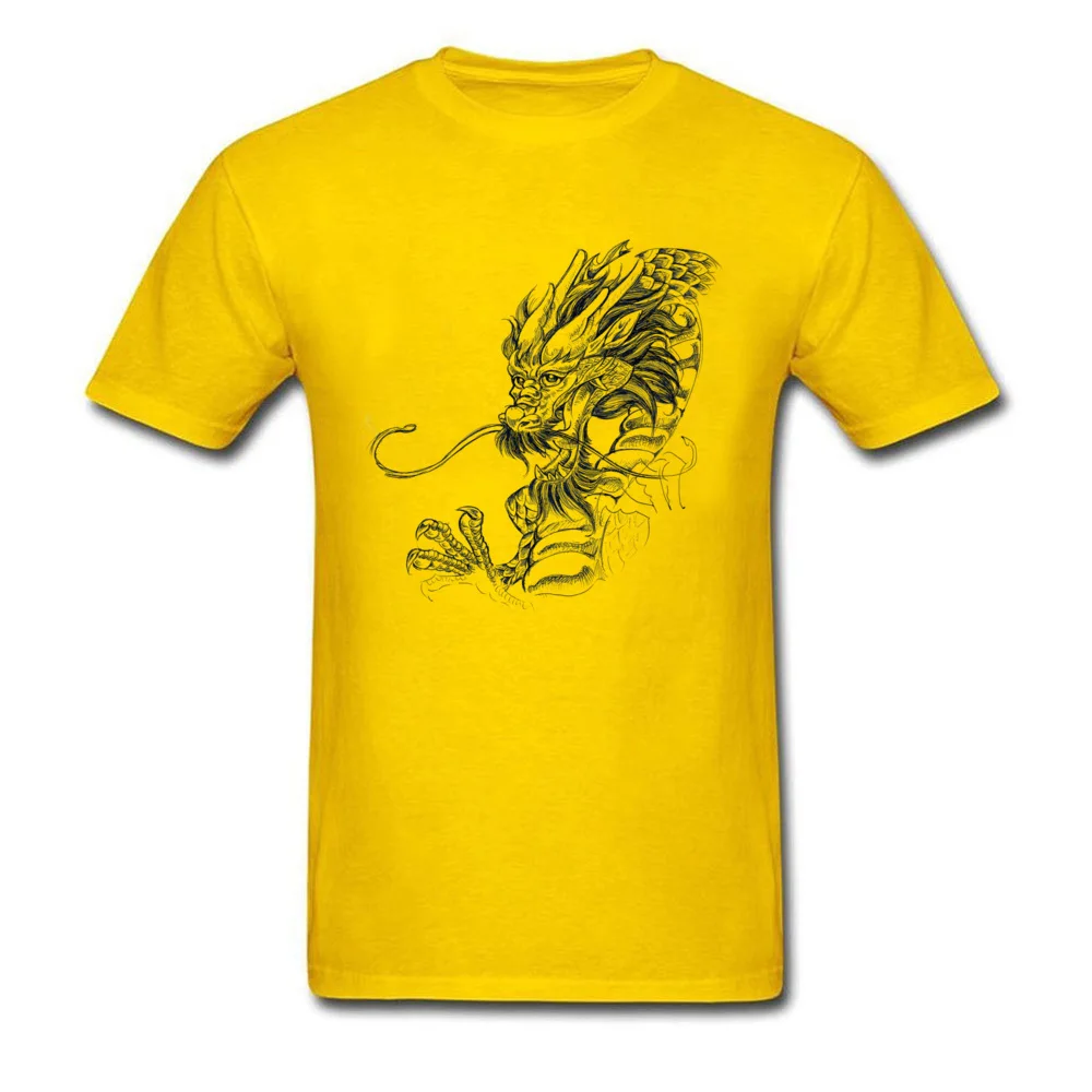 Normal Friendly Dragon Slim Fit Short Sleeve Summer Tees 2018 New Fashion Crew Neck Cotton Sweatshirts Youth T Shirt Friendly Dragon yellow