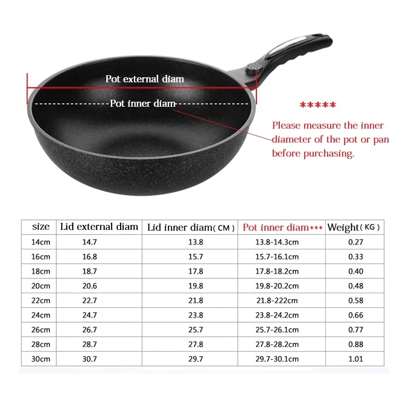 14cm Cookware Parts Transparent Cover For The Frying Pan Saucepan Pot Tempered Glass Lid For Round Chef Wok Cooker With Knob