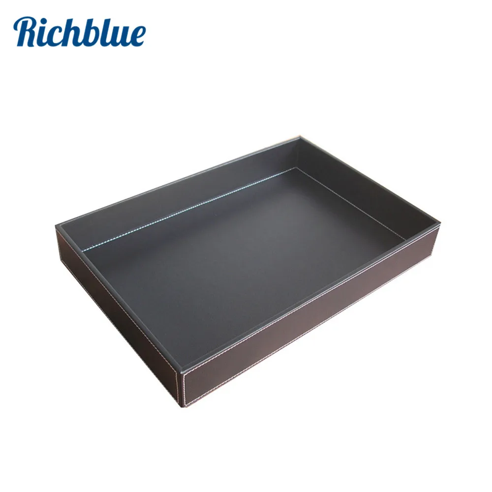 

Ever Perfect Red Wine Cup holder Large Rectangle PU Leather Storage Serving Tray Fruit Sugar Cups Tray Container Case