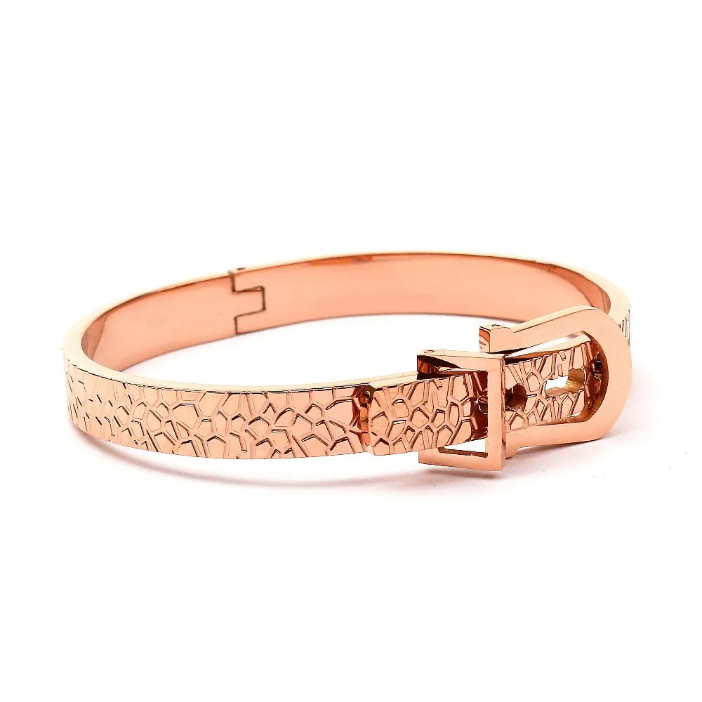 Rose Gold Serpentine belt buckle titanium bangles&bracelets fashion