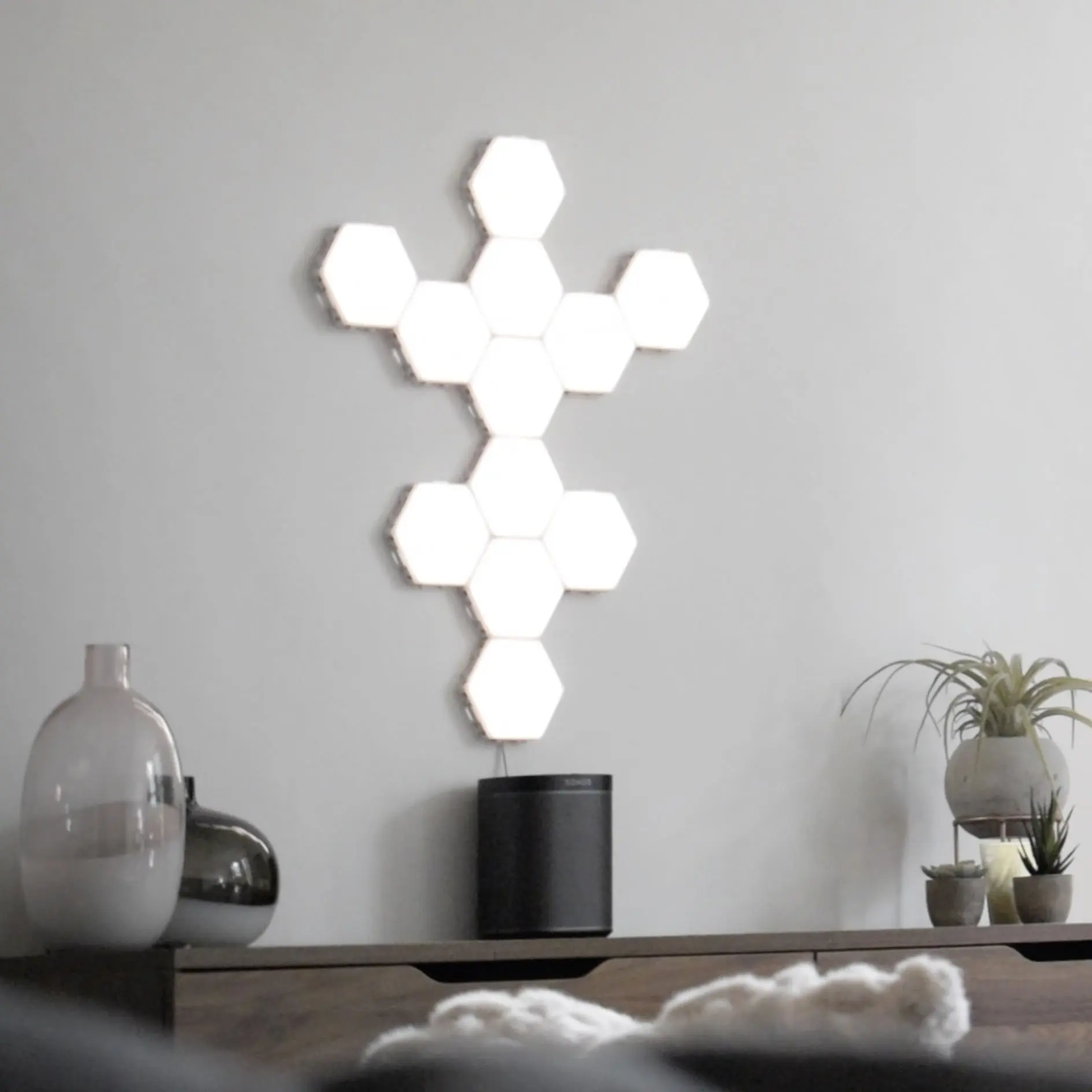 Sensível ao Toque Lâmpada de Parede Luz da Noite Modular Magnético Criativo Decoração Painel Novidade Faça Você Mesmo Hexagonal Presente Led Luz 13 Luzes noturnas